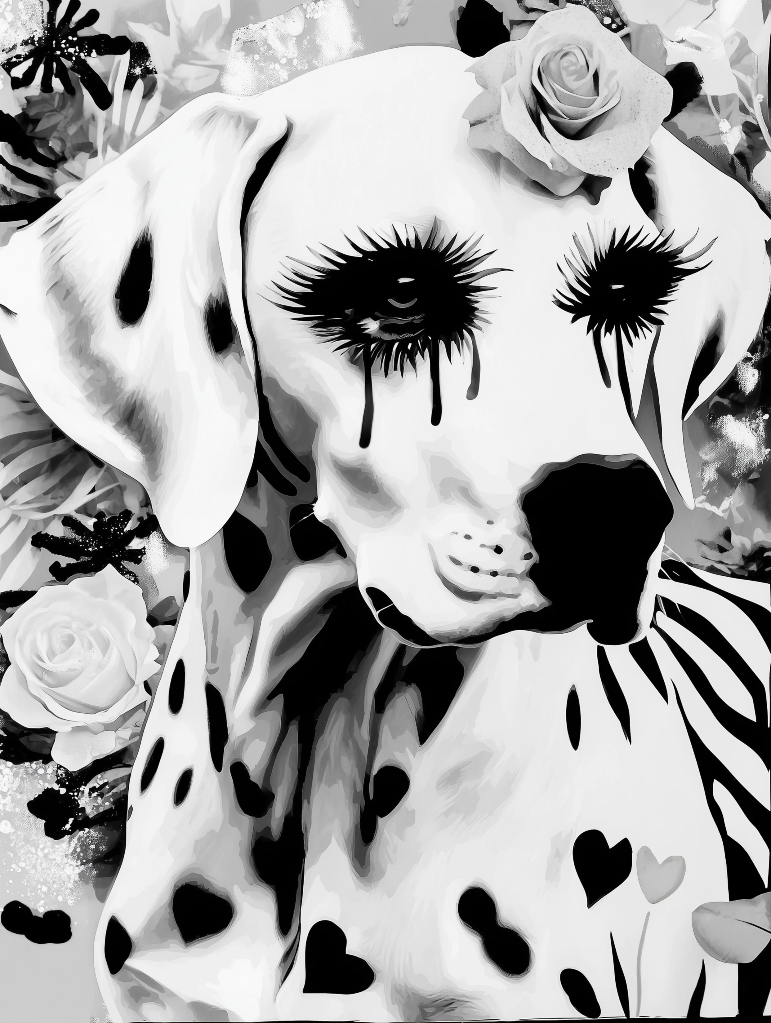 Free printable dog coloring page for adults featuring crying white retriever